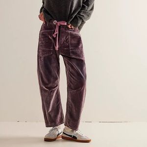 We The Free Moxie Flocked Pull-On Barrel Jeans